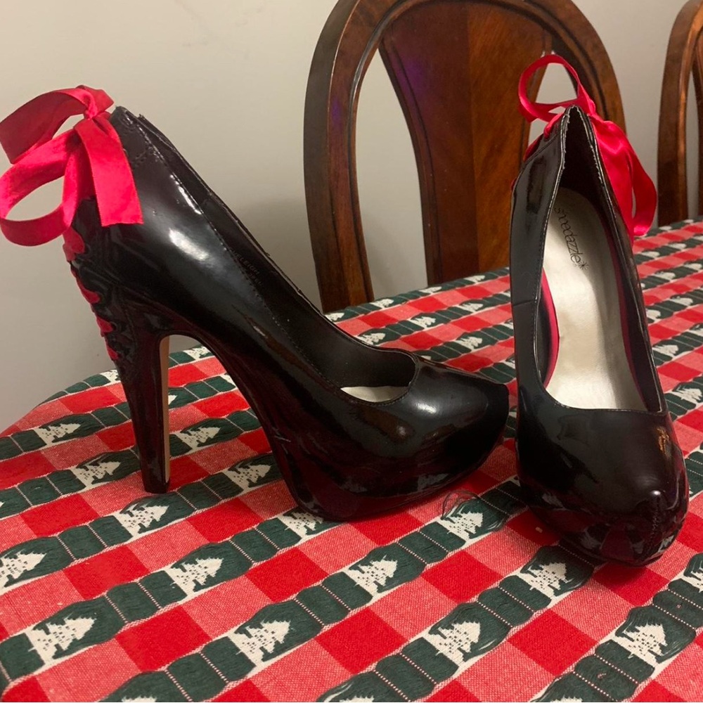 Red and black heels